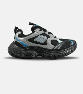 کفش کتانی مردانه و زنانه مشکی طوسی آبی بالنسیاگا مدل 7978