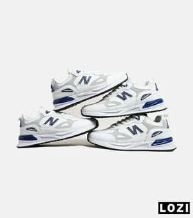 کفش کتانی مردانه سفید سرمه ای NEW BALANCE yg niubailun