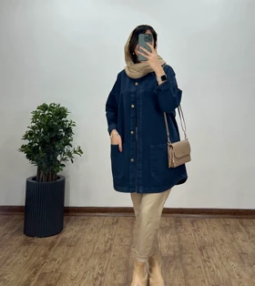 کت جین بلند رنگی کیمیا 1