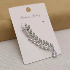 گوشواره ایرکاف برگ آروشا با آبکاری نقره925 رنگ سیلور