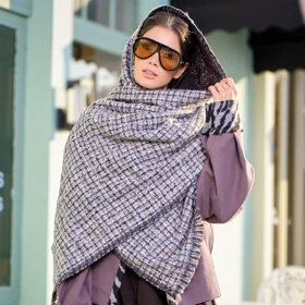 شال پاییزه موهر چهارخانه ریز لمه 20502