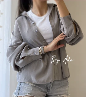 شومیز سیلک بیسیک 0457 (طوسي روشن)