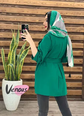 مانتو لینن آستین باله