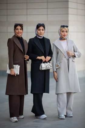 پالتو فوتر بلند ماوی ( پاییزه و زمستانه)