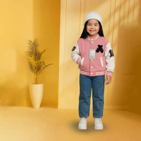 سویشرت خارجی دخترانه صورتی LOUIS AUITON