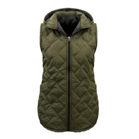 پافر بلند زنانه کلاه دار سبز زیتونی