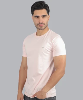 تیشرت ساده صورتی روشن مردانه 9132