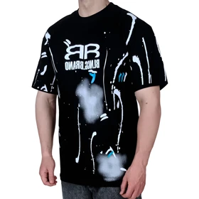 تیشرت آستین کوتاه مردانه مشکی طرح آبرنگی