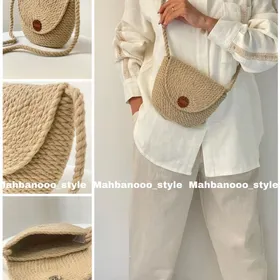 کیف دوشی دخترانه کنفی مدل ژاکلین