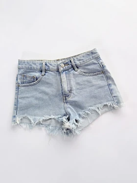 شورتک کوتاه جین پاچه ریش