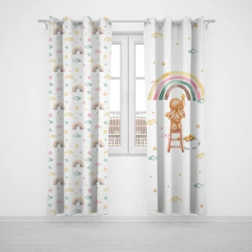 پرده پانچی اتاق کودک برند مینوریا کیدز طرح خرگوش کد p-239