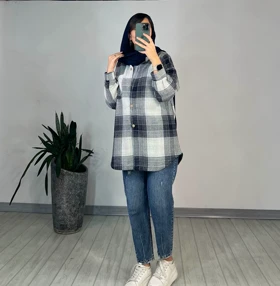 مانتو چهارخونه گلبرگ