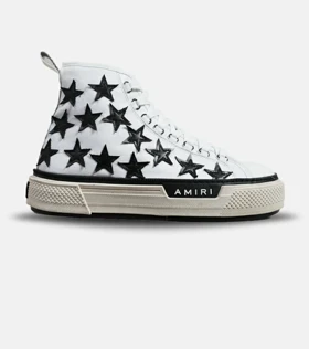 کفش اسنیکرزساق‌دار سفید مشکی Amiri Stars مدل 6035