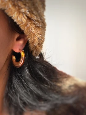 گوشواره رزینی نیم دایره پاییزی