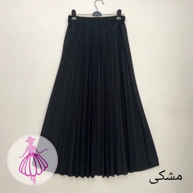 دامن پلیسه کرپ جودون بلند (مشکی)