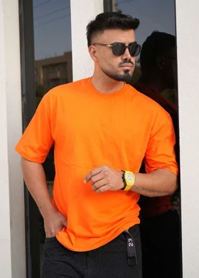 تیشرت بیسیک نارنجی مردانه مدل Tarko