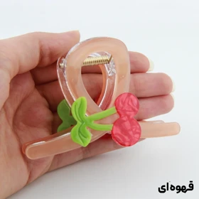 کلیپس دخترانه مدل گیلاس پیچی (قهوه‌ای)