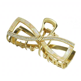 کلیپس مو زنانه مدل کریستالی و مروارید پاپیونی 1458