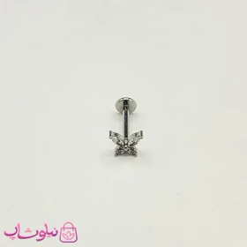 پیرسینگ گوش مدل پروانه سفید کوچک کد 249