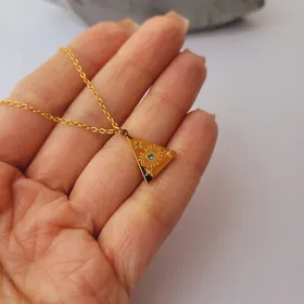 گردنبند پلاک چشم نظر مثلثی