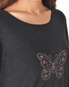 تیشرت آستین بلند و شلوار پروانه زنانه