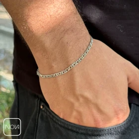 دستبند نقره مردانه کارتیه دوبل کد 0353243