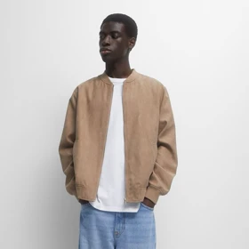 بامبر ساده PULL&BEAR رنگ اخرایی