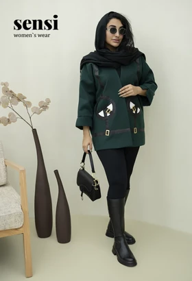کت فوتر طرح دار آستر دارچرم دوزی