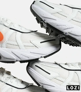 کفش کتانی مردانه و زنانه سفید نارنجی Nike cushlon مدل 7162