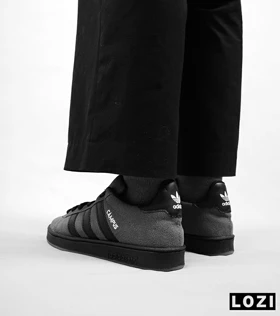 کفش کتانی مردانه طوسی مشکی ADIDAS Campus