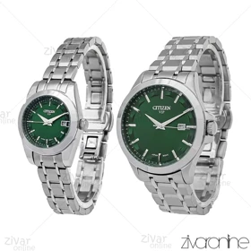 ست ساعت سیتیزن سیلور صفحه سبز 107039
