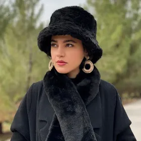 کلاه و شال گردن فرحی دخترانه و زنانه مشکی