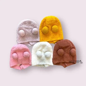 کلاه نوزادی موهر پوم دار