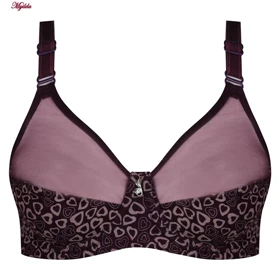 ست شورت و سوتین زنانه پانیذ مدل فنردار قلبی بنفش تیره کد 9046