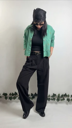 کت کراپ زارا سبز گلدوزی