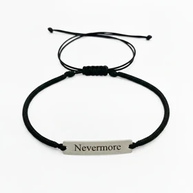 دستبند نقره با حک Nevermore
