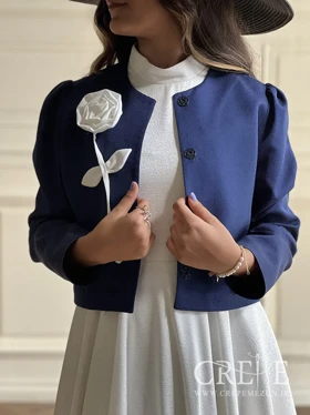 کت کراپ کتان لمه گل رز