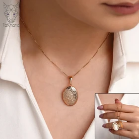 پلاک ژوپینگ قاب مینایی طلایی