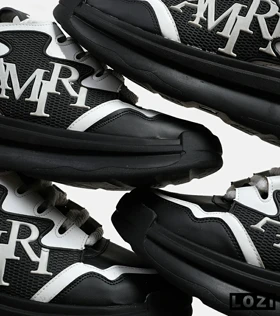 کفش کتانی مشکی سفید AMIRI MA1 Leather