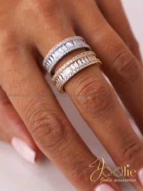 انگشتر زنانه طرح طلا جواهری کد R4116 (طلایی)