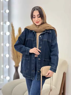 مانتو جین برش‌دار رستا
