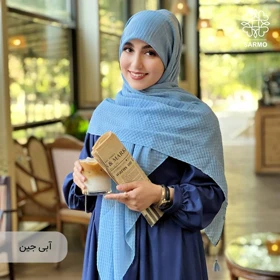 روسری نخ پلیسه اکلیل (آبی جین)