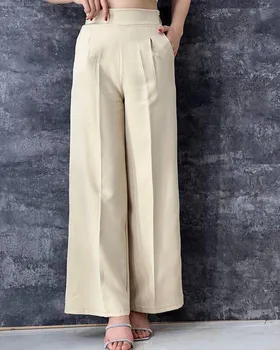 شلوار نیم بگ مازراتی فاق بلند مشکی/سفید/کرم/طوسی