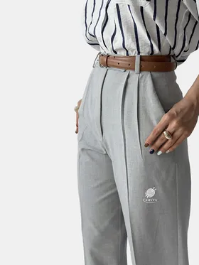 شلوار طوسی پارچه ای