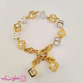 دستبند زنانه ژوپینگ طرح مکعب با آویز