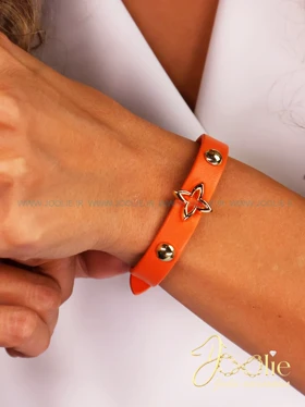 دستبند زنانه چرمی لویی ویتون کد B2148 (نارنجی)