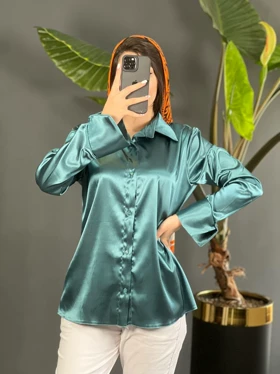 شومیز ساتن دکمه خور 1049