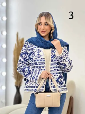 مانتو طرح دار آستین ریش