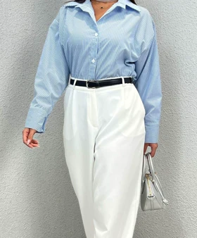 شومیز مانتویی راه راه