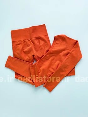 ست کراپ رومی پشت‌باز و لگ پشت چروک ورزشی سیملس کبریتی